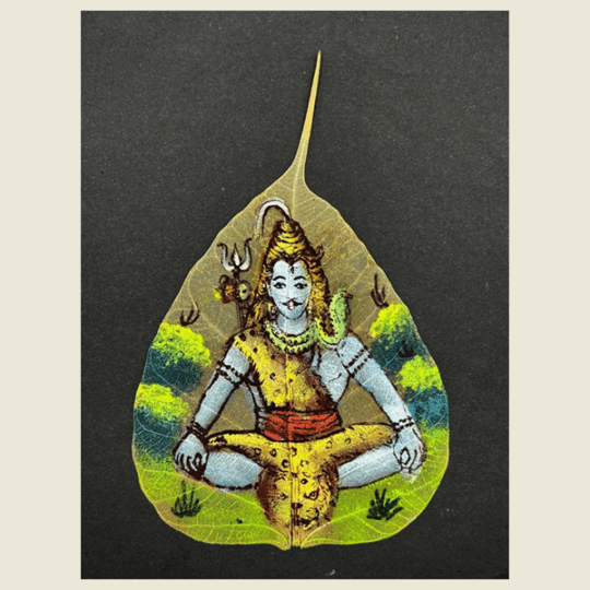 Pintura Shiva sobre hoja