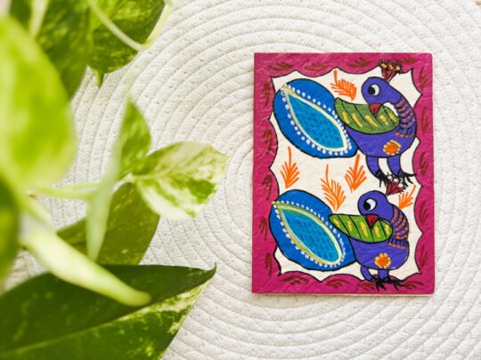 Postal Mithila pavos reales